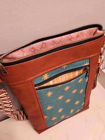 Crossbody Our Lady of Guadalupe Stars on Mary's Mantle Faux Leather purse Catholic