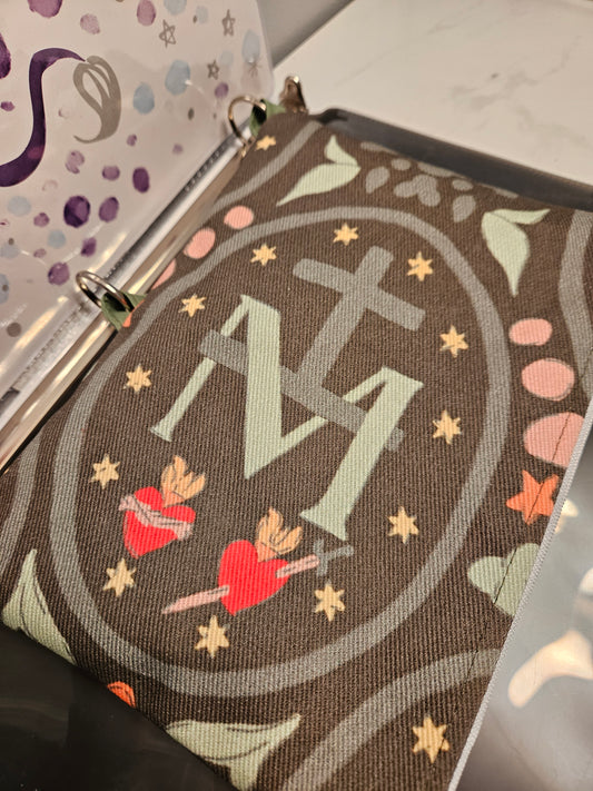 Binder Pencil Pouch of Miraculous Medal of Mary Catholic fabric