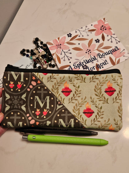 Miraculous Medal and Sacred Heart Pouches- variety of Catholic pouches