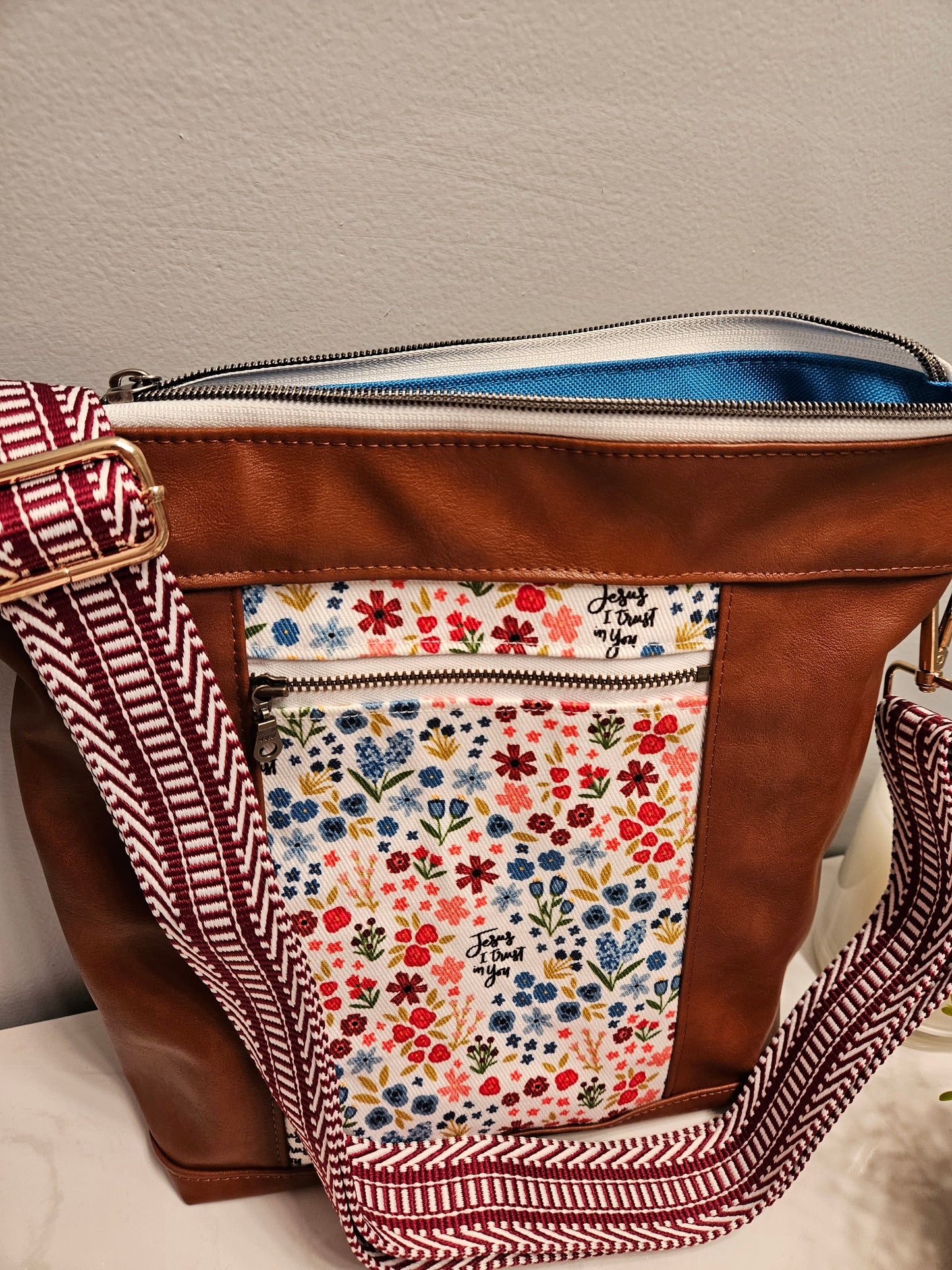 Divine Mercy Jesus I trust in You Bible Bag Faux Leather crossbody purse