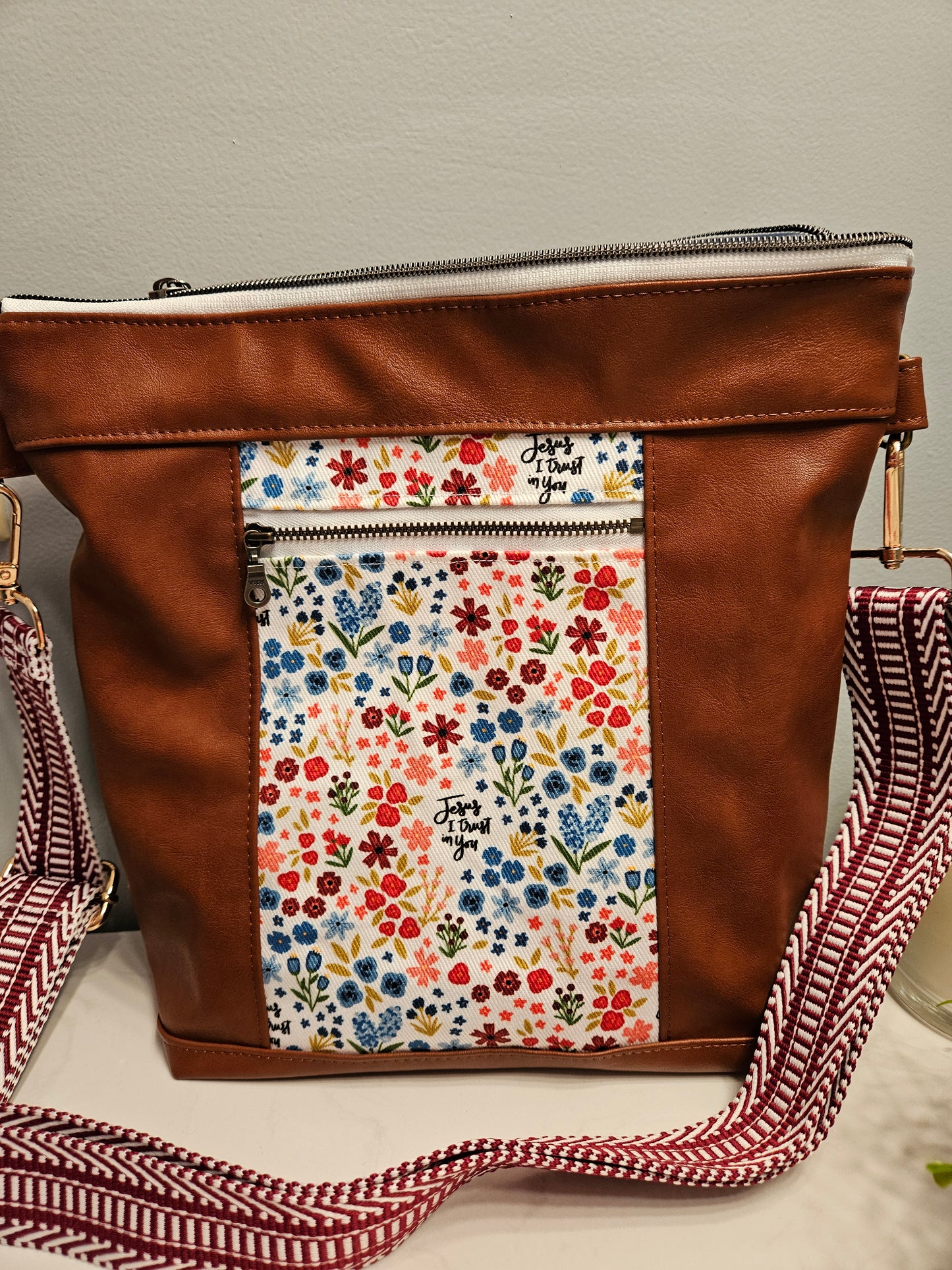 Divine Mercy Jesus I trust in You Bible Bag Faux Leather crossbody purse