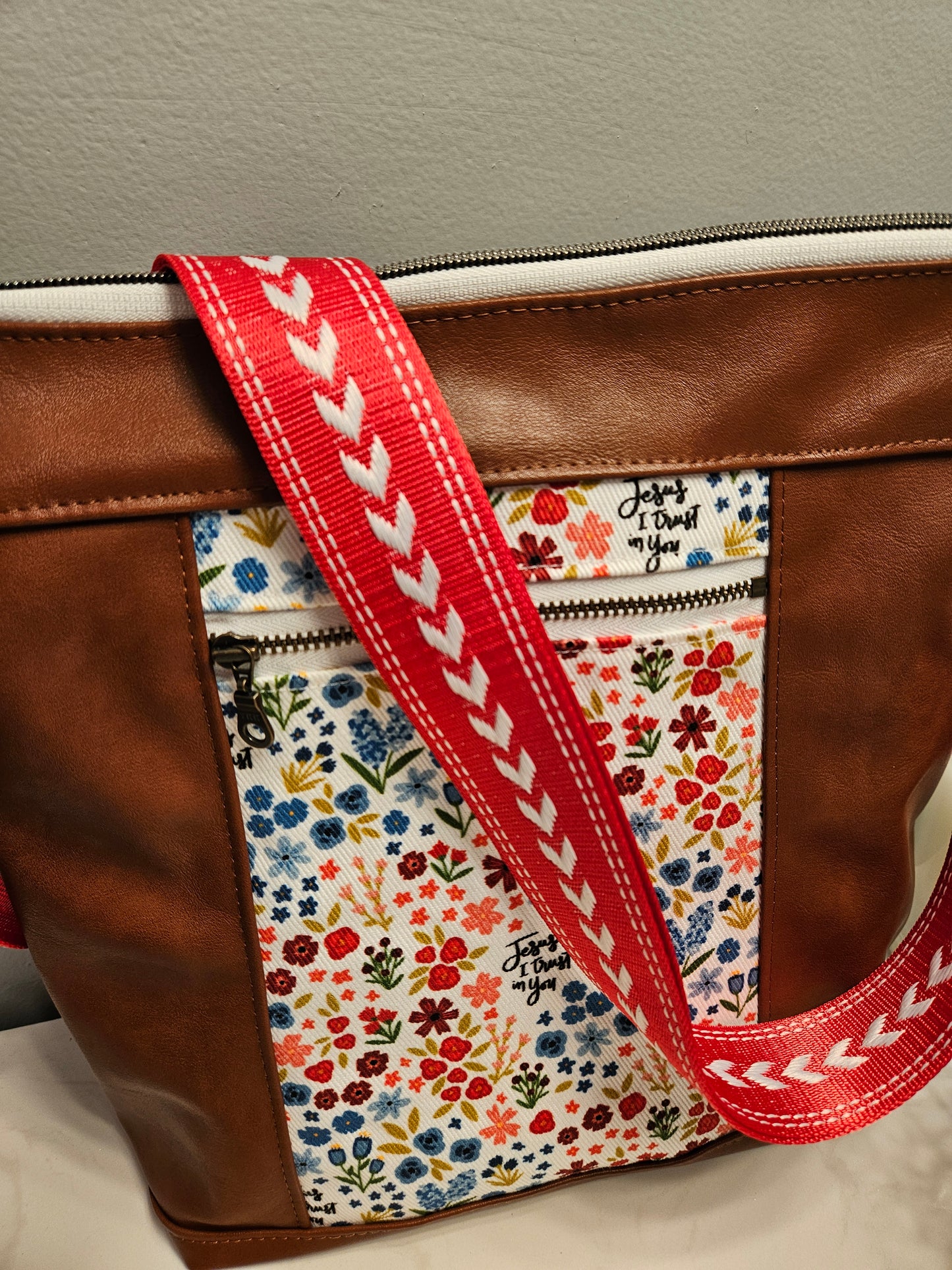 Divine Mercy Jesus I trust in You Bible Bag Faux Leather crossbody purse