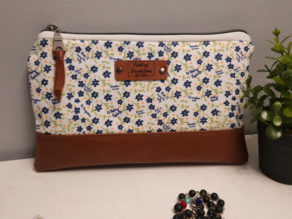 St. Augustine Breathe in Me O Holy Spirit veil pouch clutch Catholic fabric handmade