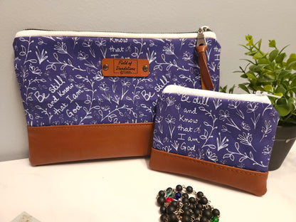 Color Variety of Be Still and Know that I am God veil pouch clutches Catholic Christian fabric gift