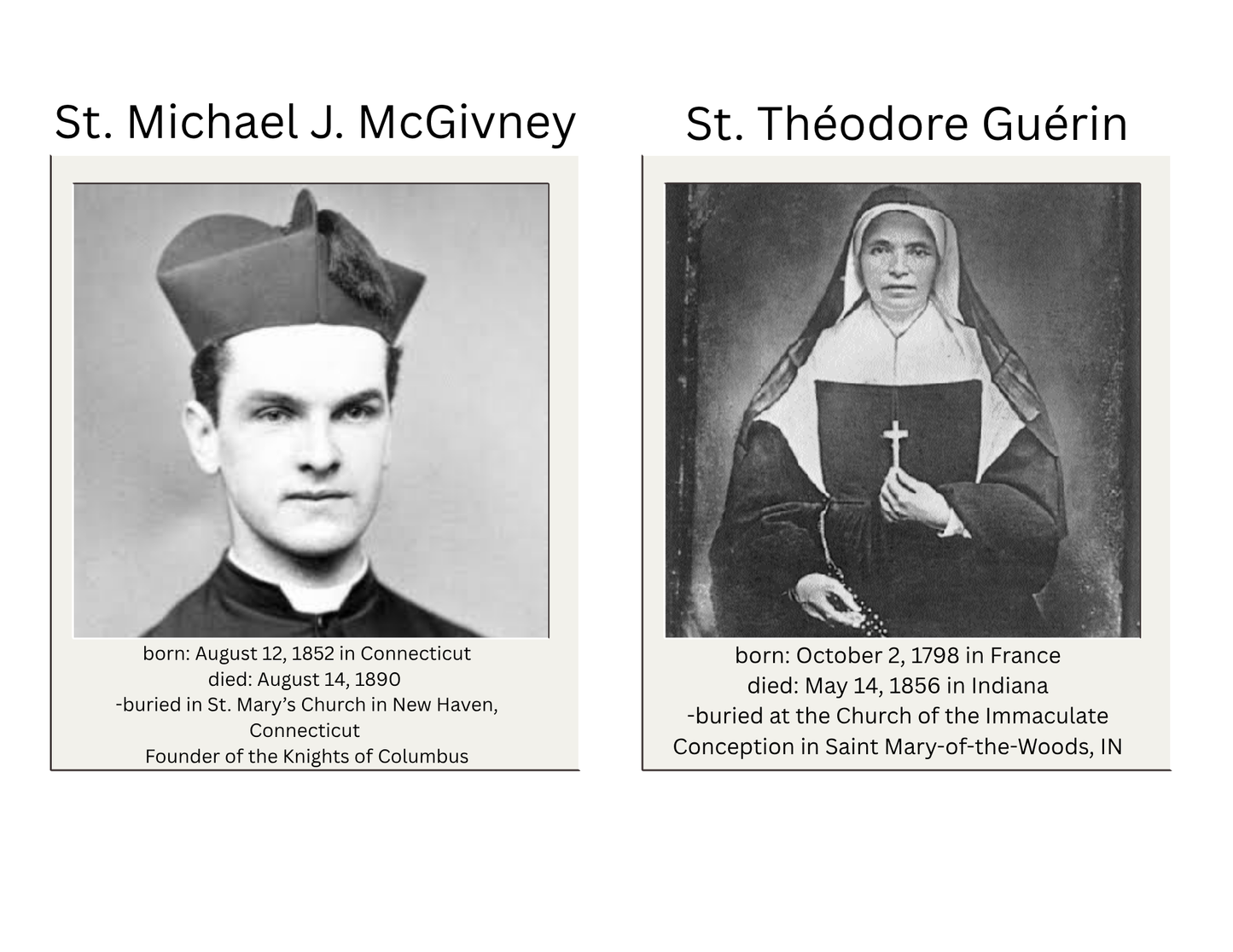 American Blesseds and Saints Bulletin Board Freebie
