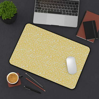 Yellow Be Still and Know that I am God Floral Inspirational Desk Mat - Perfect for Home Office, Religious Themed, Christian decor
