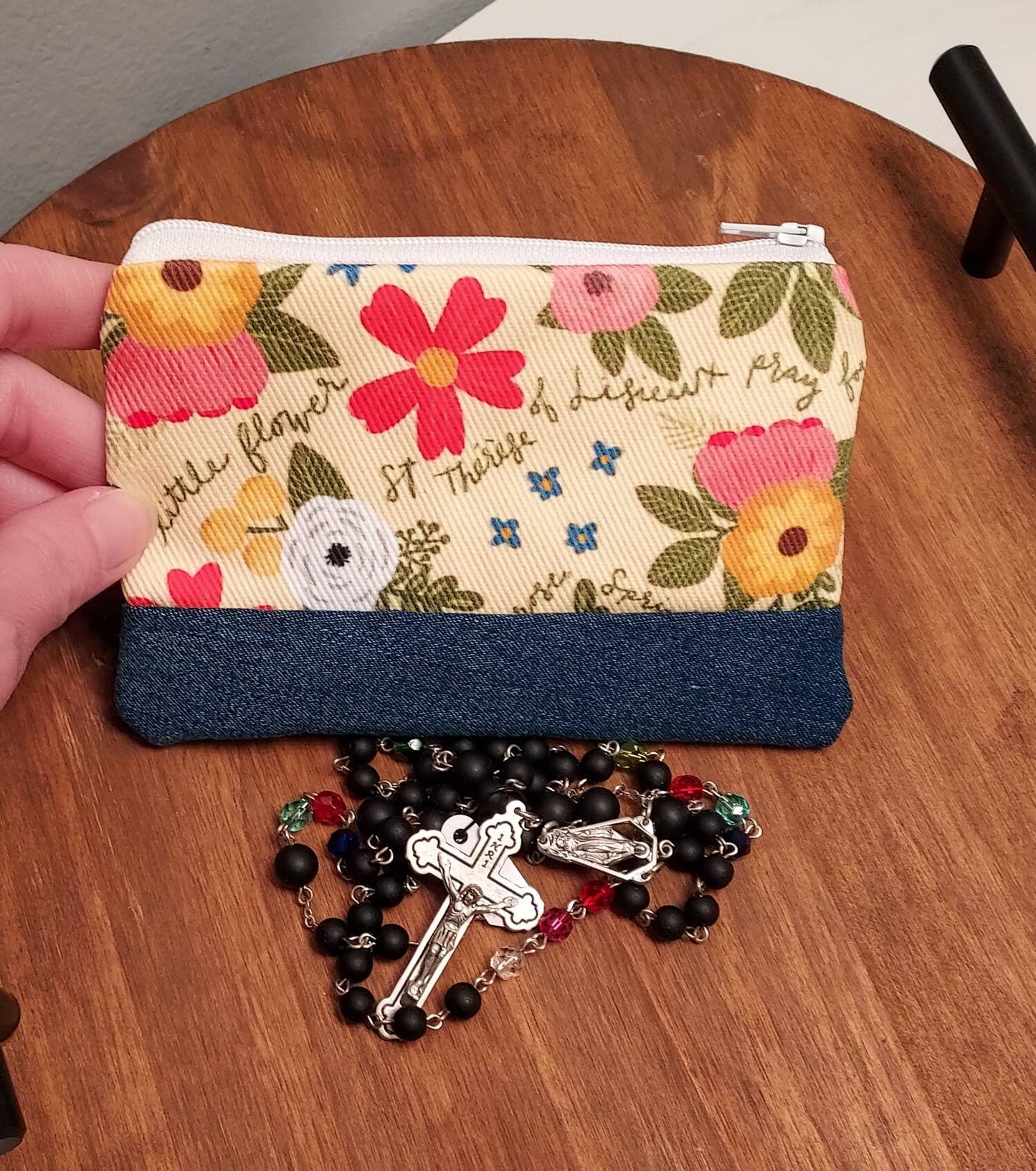 Wallet St. Therese of Lisieux Catholic fabric Limited Edition Christian Confirmation Mass First Communion Prayer book purse