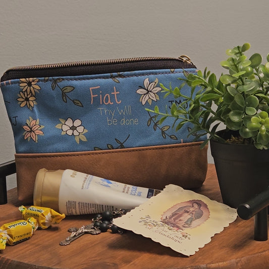 Fiat Thy Will be Done purse organizer carry-all pouch; ideal for veils and prayer cards