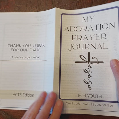 ACTS Prayer Method Catholic Adoration Journal Printable for Middle School Youth