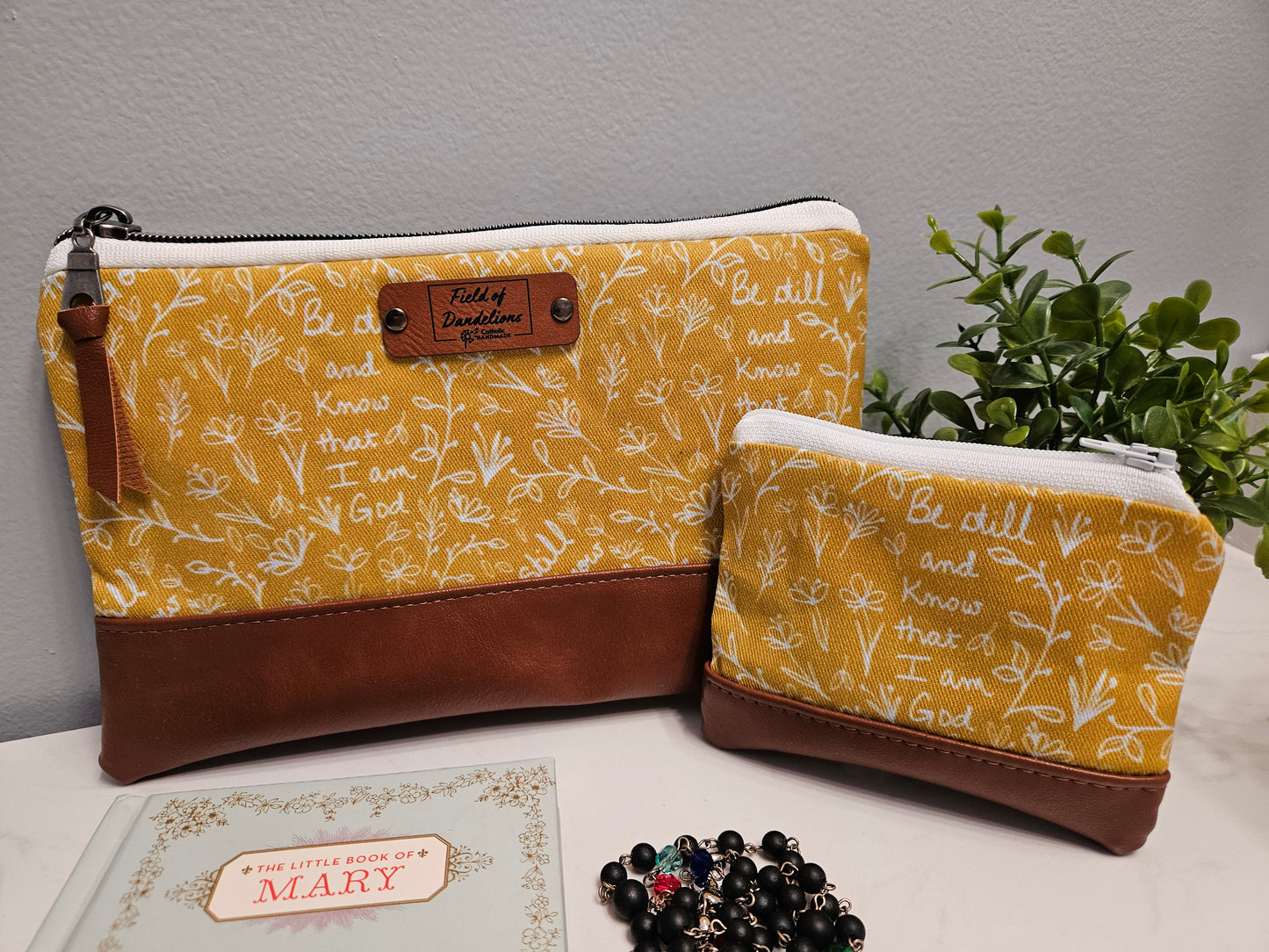Color Variety of Be Still and Know that I am God veil pouch clutches Catholic Christian fabric gift