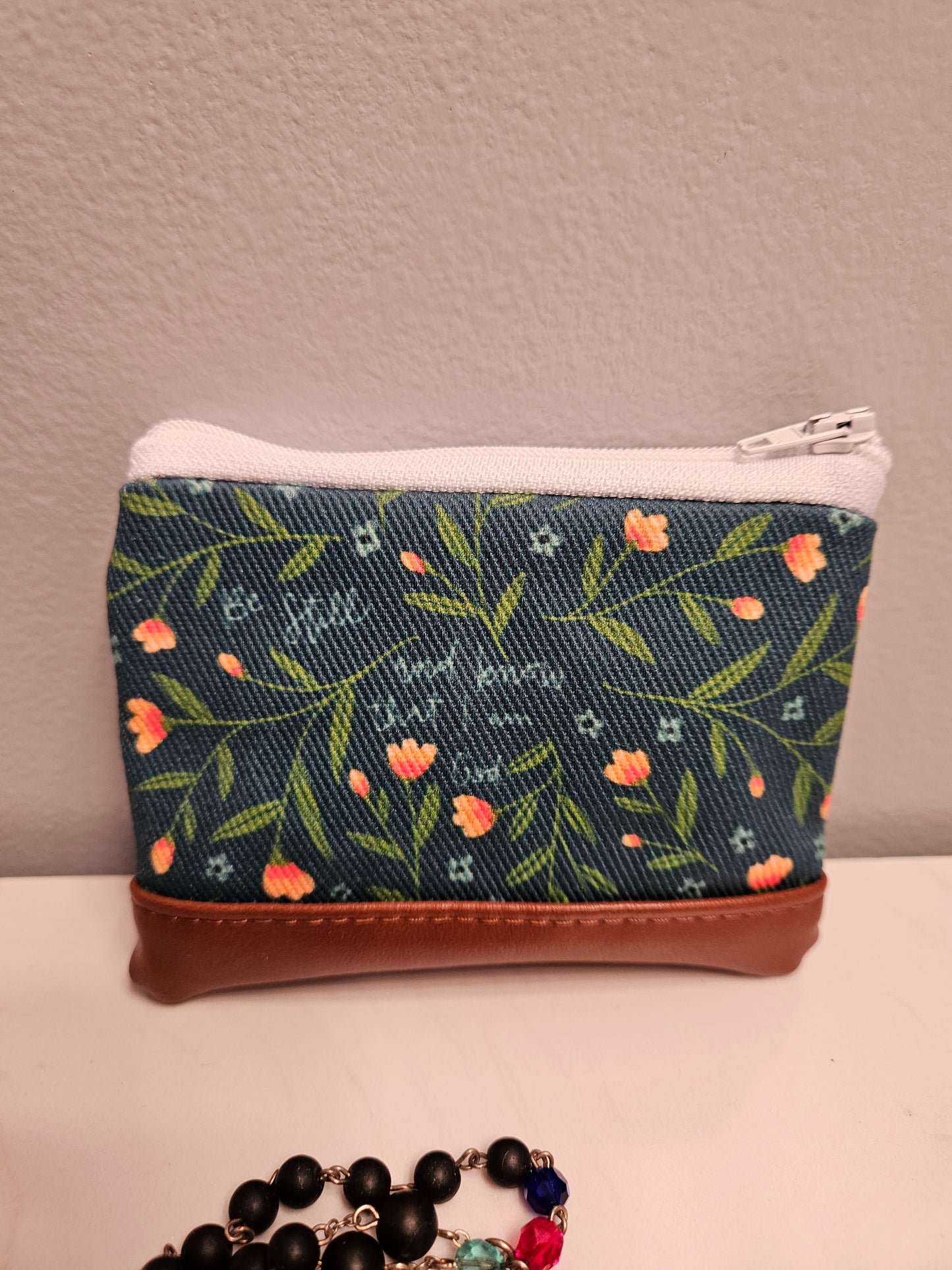 Wallet Be Still and Know Catholic fabric Purse pouch