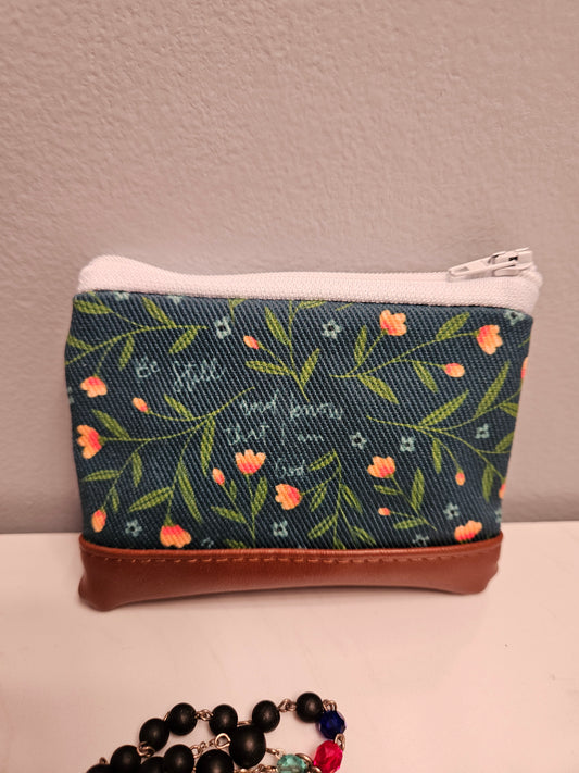 Wallet Be Still and Know Catholic fabric Purse pouch