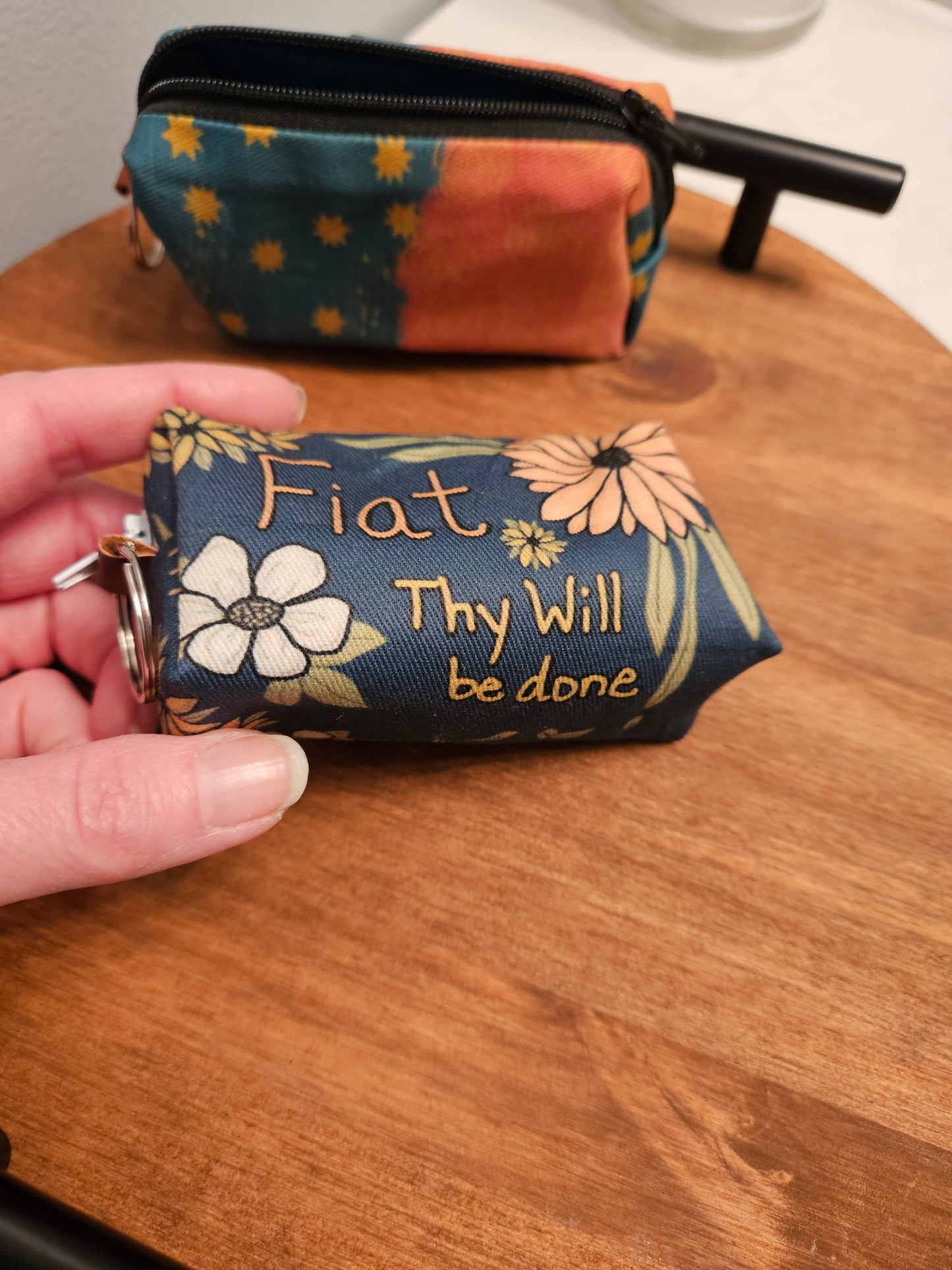 Bestseller Boxy Pouches in Christian Catholic fabrics for rosaries and necessities