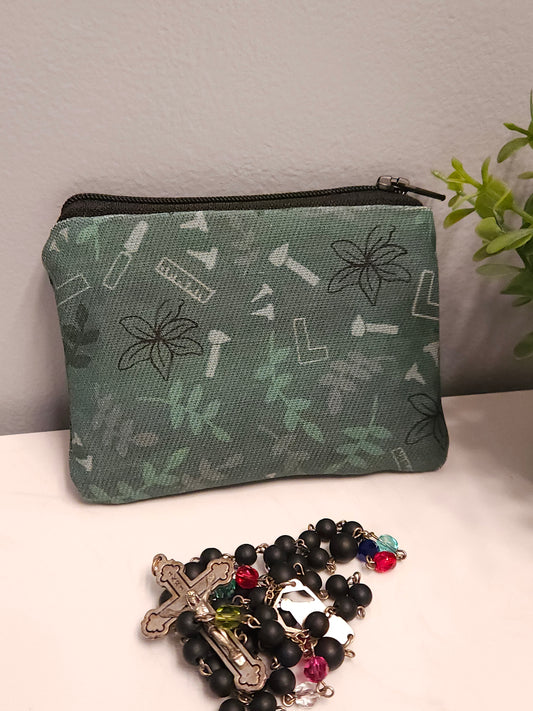 St. Joseph the Carpenter rosary pouch in Catholic fabric