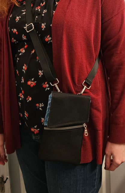 Phone Purse Be Still and Know that I am God Catholic Christian fabric crossbody purse with belt loop and wristlet options