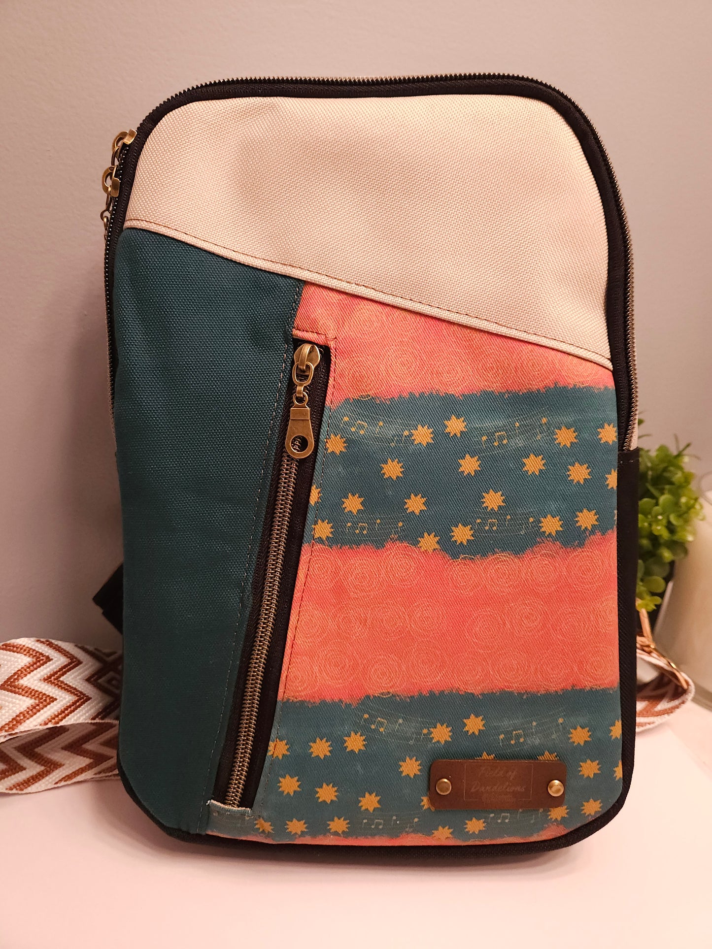 Crossbody Sling Our Lady of Guadalupe Music Stars on Mantle Catholic handmade purse