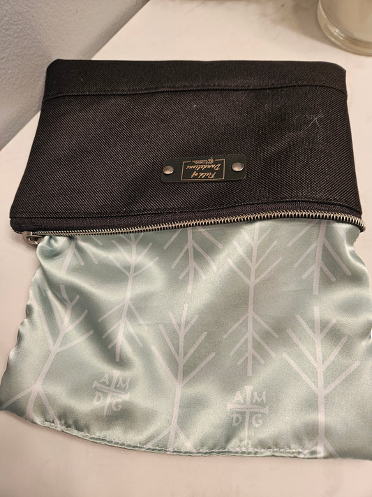 AMDG "For the Greater Glory of God" Catholic Jesuit handmade pouch clutch
