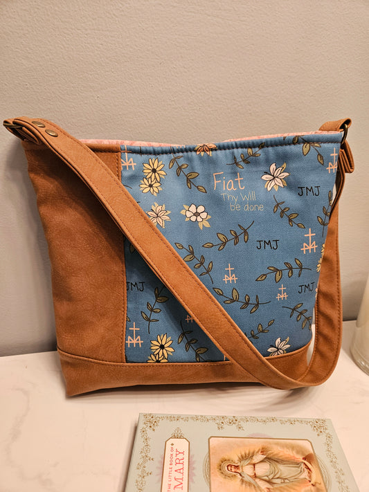 Fiat Thy Will Be Done medium tote bag Catholic purse