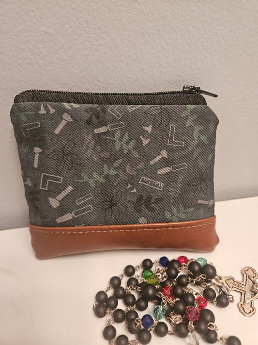 St. Joseph the Carpenter rosary pouch in Catholic fabric