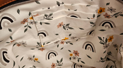 Eucharist To Jesus through Mary Catholic Fabric Faux Leather Crossbody