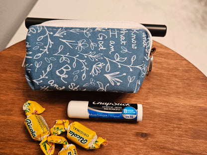 Bestseller Boxy Pouches in Christian Catholic fabrics for rosaries and necessities