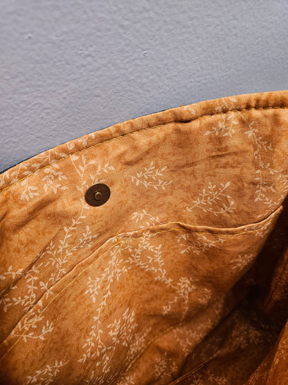 Asymmetrical tote bag purse with Latin prayers and Eucharistic Adoration symbols Catholic fabric tote bag