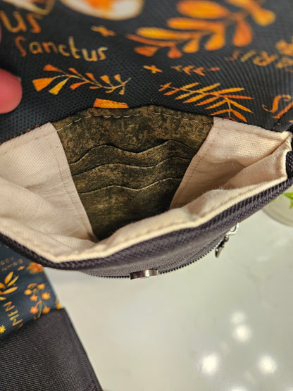 Phone Pouch Latin Adoration fabric Catholic pouch with belt loop