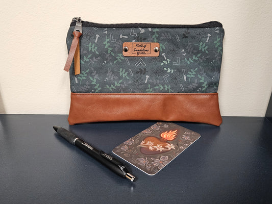 St. Joseph the Carpenter Green pouch for prayer cards Catholic essentials