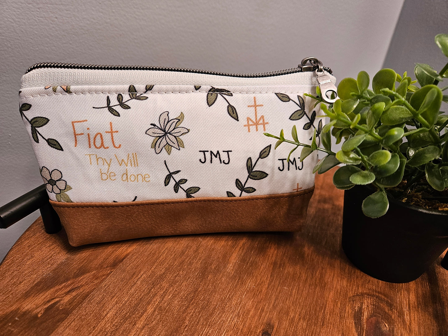 Fiat Thy Will be Done purse organizer carry-all pouch; ideal for veils and prayer cards