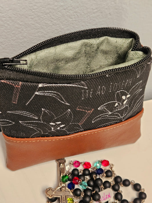 St. Joseph Latin Catholic Fabric Wallet Rosary Pouch