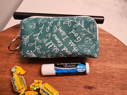 Bestseller Boxy Pouches in Christian Catholic fabrics for rosaries and necessities