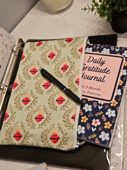 Binder pouch Sacred Heart of Jesus pencil and prayer card pouch