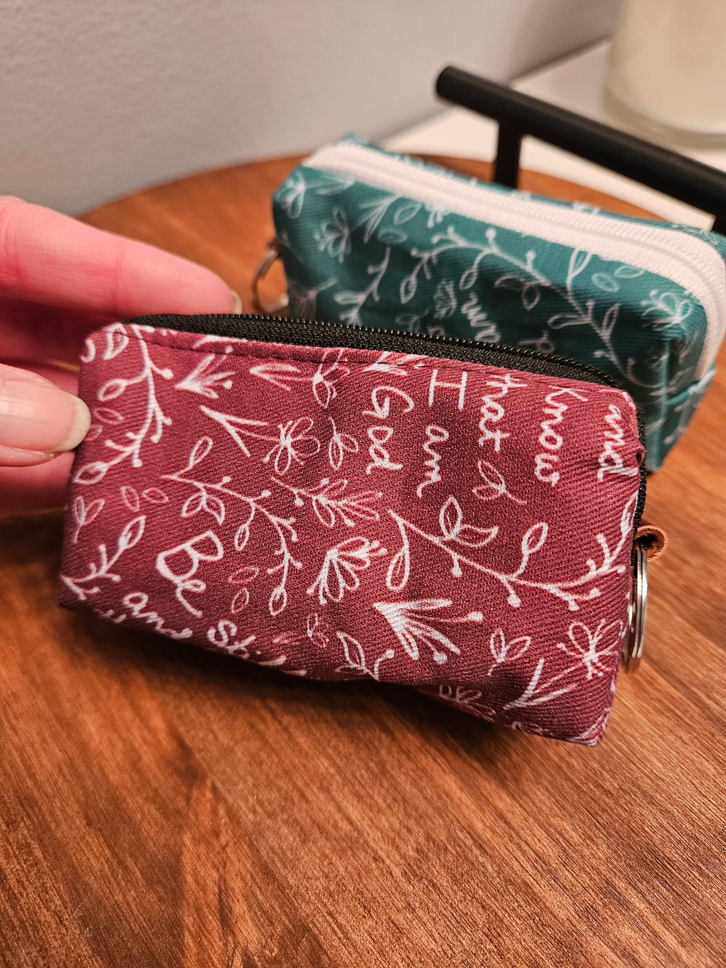 Bestseller Boxy Pouches in Christian Catholic fabrics for rosaries and necessities