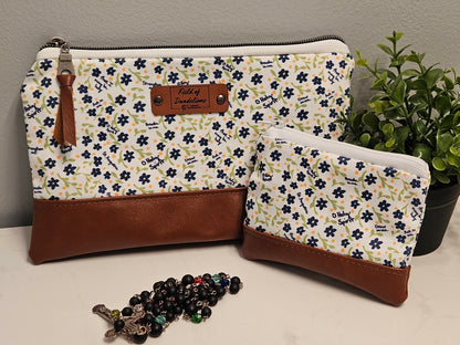 St. Augustine Breathe in Me O Holy Spirit veil pouch clutch Catholic fabric handmade