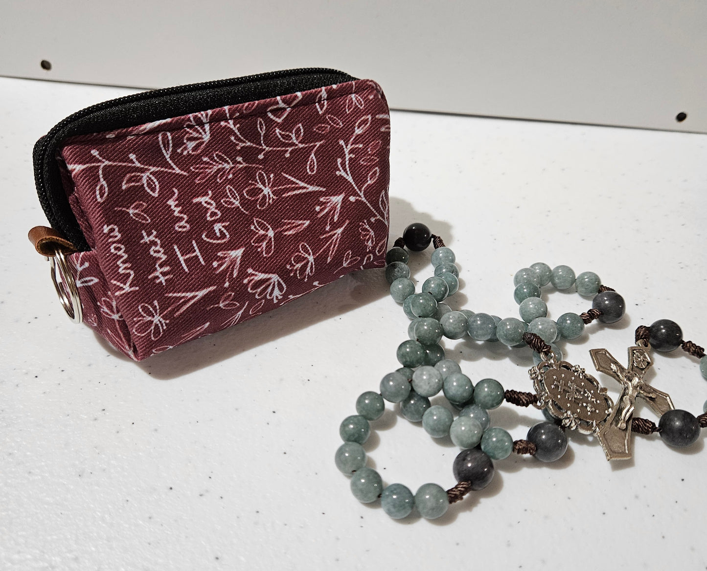 Be Still and Know that I am God small pouches- Double-sided zipper pouch and boxy pouches with keyring Christian Catholic fabric pouch