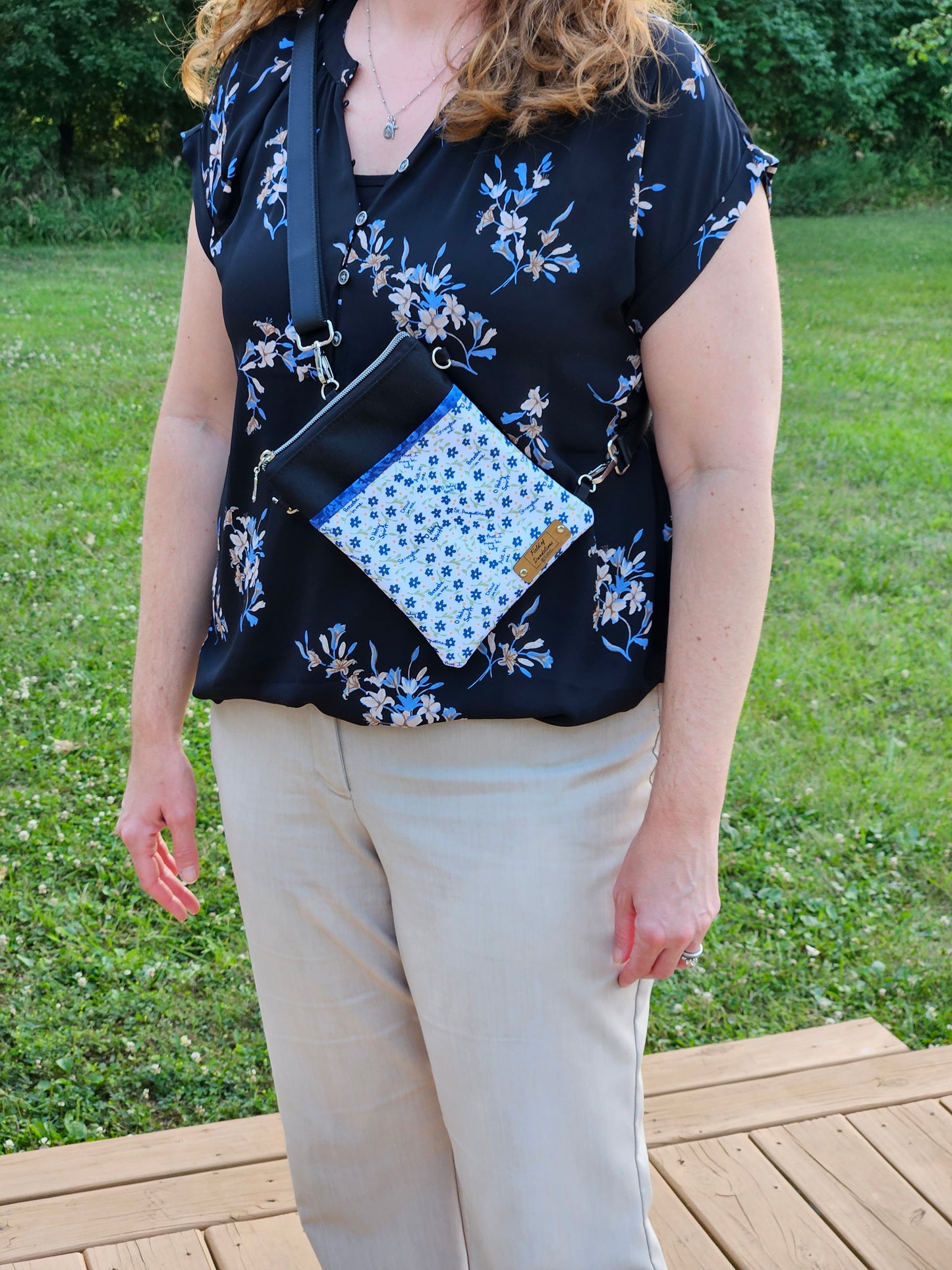 Prayer to the Holy Spirit by St. Augustine convertible crossbody and sling phone purse Catholic handmade gift