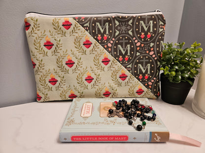 Sacred Heart of Jesus and Miraculous Medal Catholic Fabric Veil pouch