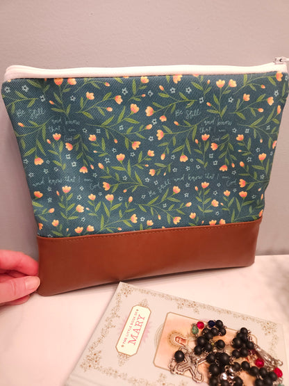 Veil Pouch Be Still and Know Catholic fabric Purse pouch
