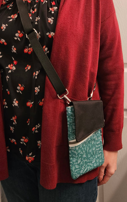 Phone Purse Be Still and Know that I am God Catholic Christian fabric crossbody purse with belt loop and wristlet options