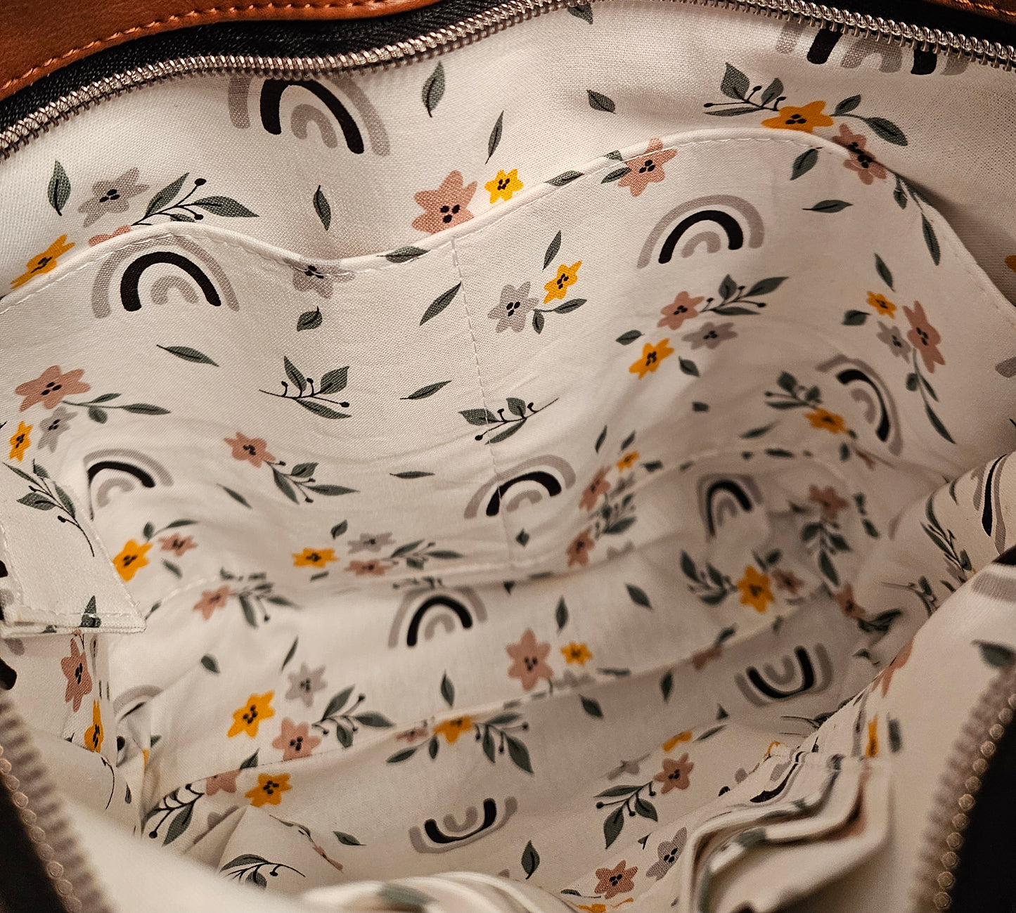 Eucharist To Jesus through Mary Catholic Fabric Faux Leather Crossbody