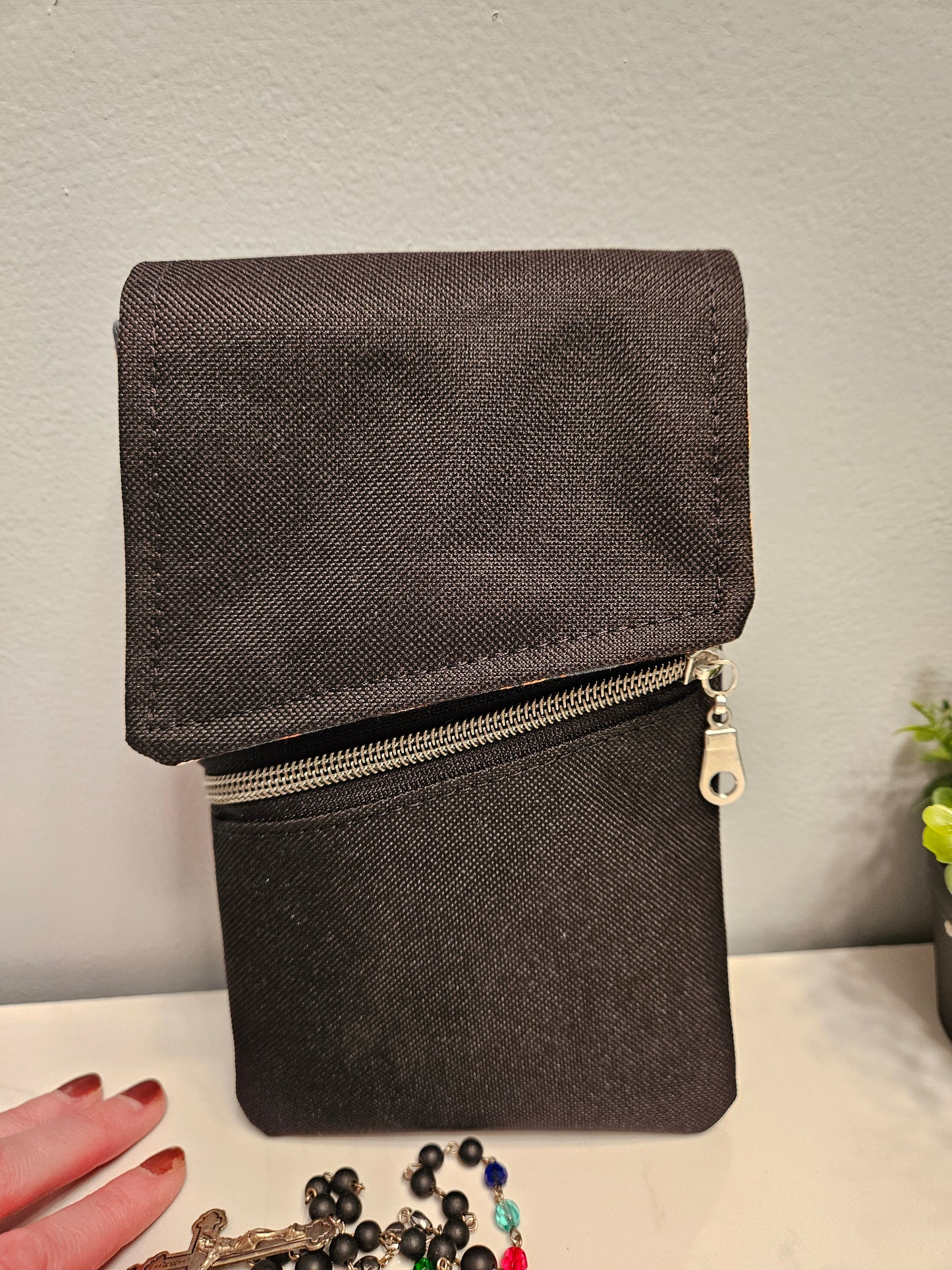 Phone Pouch Latin Adoration fabric Catholic pouch with belt loop