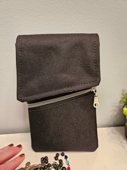 Phone Pouch Latin Adoration fabric Catholic pouch with belt loop