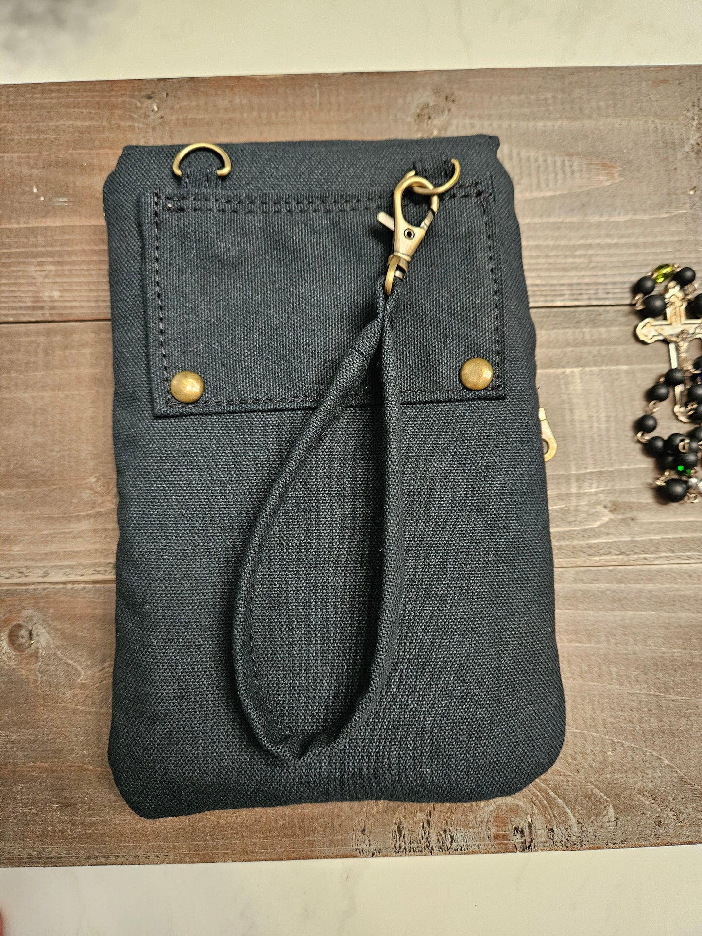 Phone Purse of Our Lady of Guadalupe Music and Stars Catholic fabric Wristlet option