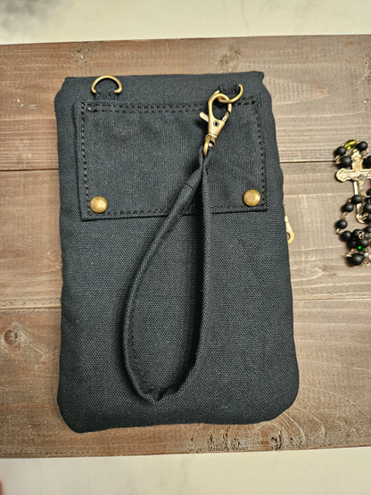 Phone Purse of Our Lady of Guadalupe Music and Stars Catholic fabric Wristlet option