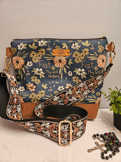 Fiat Thy Will Be Done medium tote bag Catholic purse
