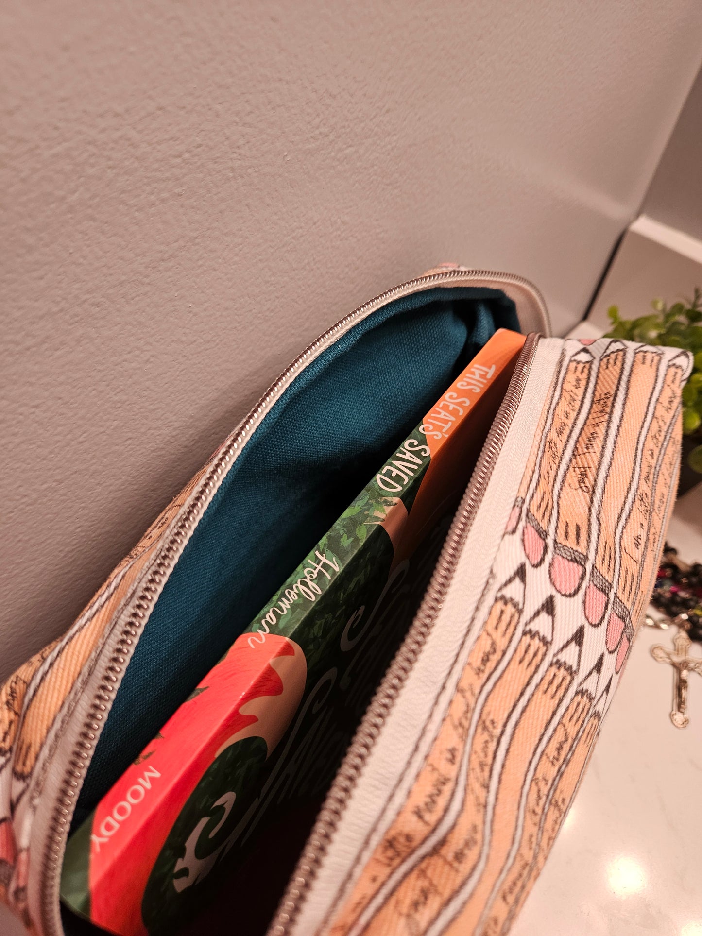 Pencil Case with Mother Teresa's "I am a Little Pencil in God's Hand" fabric