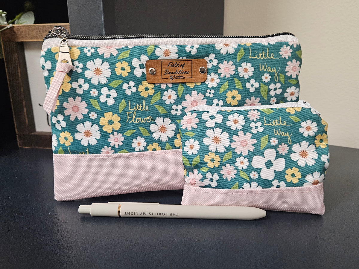 Little Way of St. Therese of Lisieux Carry-all clutch veil prayer pouch Catholic handmade
