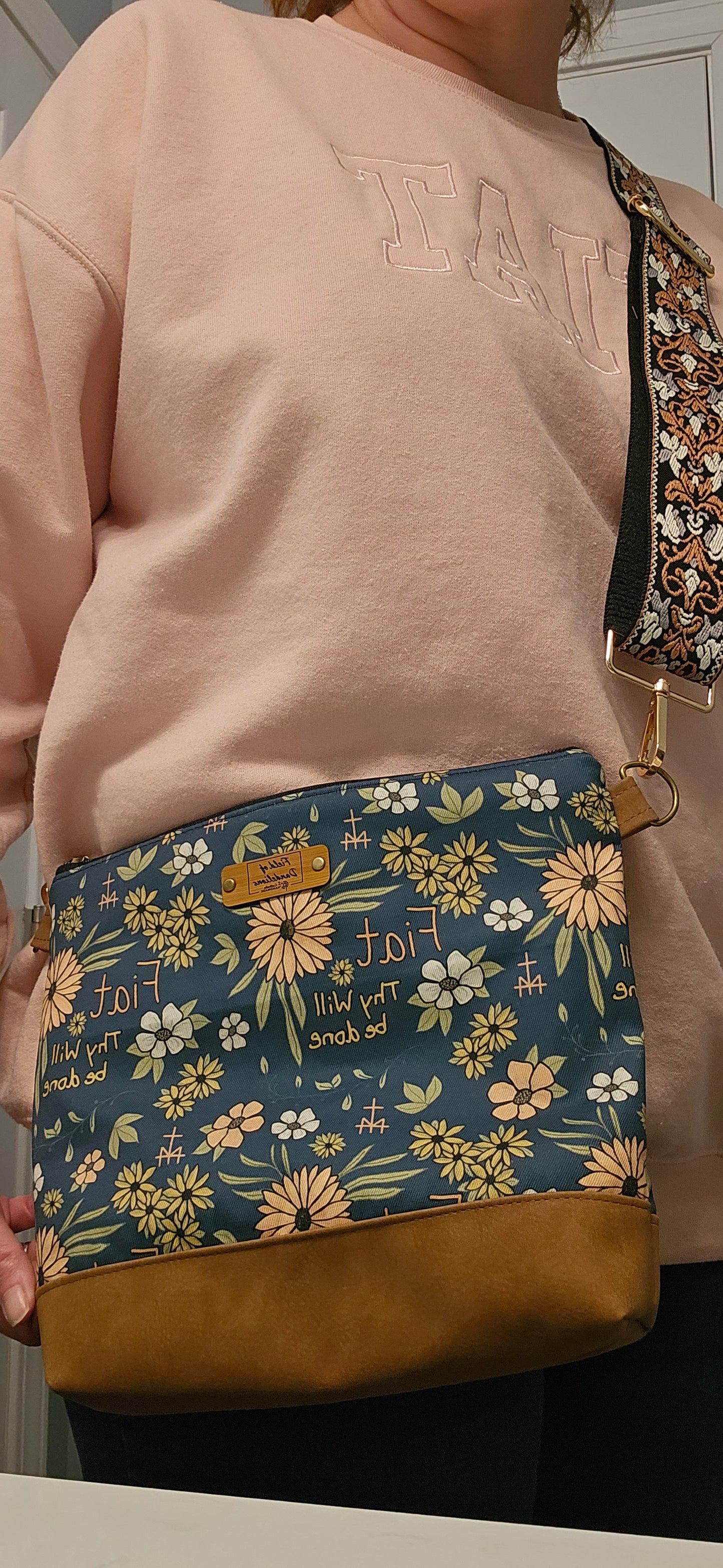 Fiat Thy Will Be Done medium tote bag Catholic purse