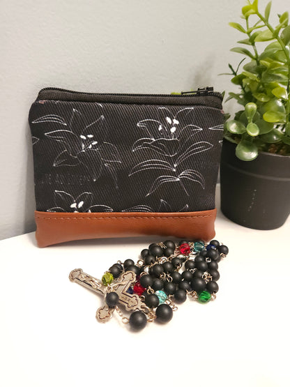 St. Joseph Latin Catholic Fabric Wallet Rosary Pouch