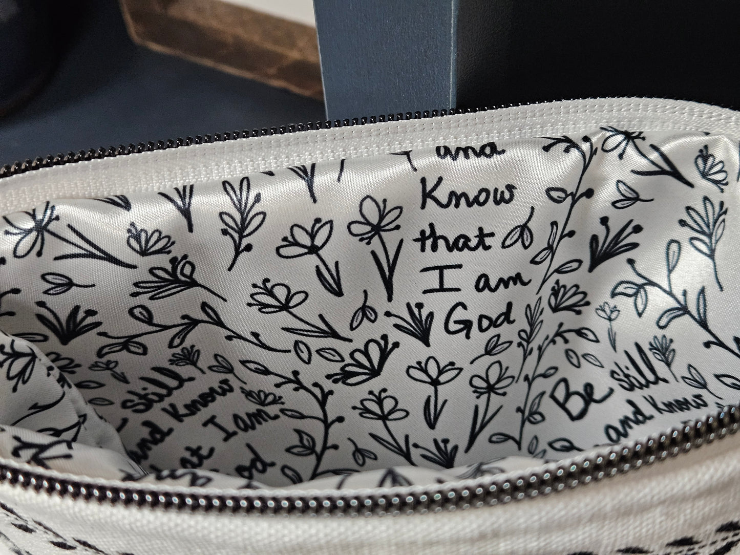 Be Still and Know that I am God carry-all clutch Christian handmade